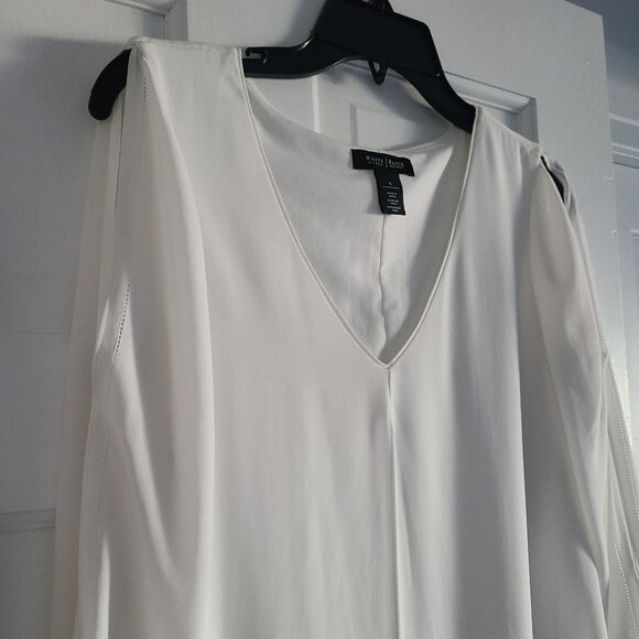 White Peek-a-boo Arm Dress - Picture 3 of 4